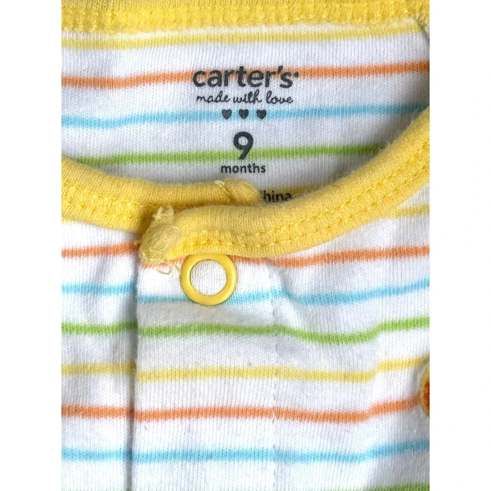 Carter's embroidered Giraffe Kidcore Bodysuit 9 M Yellow Multi Short Sleeve